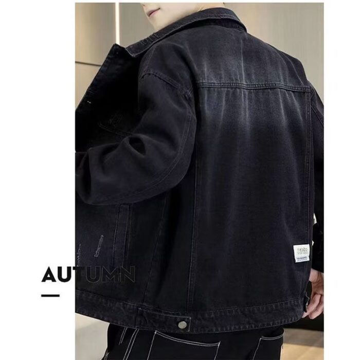 023e780f-dc8e-4951-98a8-b8194bdbb882.jpg A stylish man wearing a versatile mens relaxed fit denim jacket for an effortless streetwear look from K&K Trend Wear.