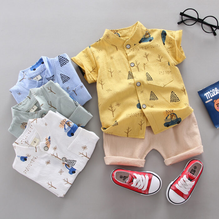 1341582450186.jpg A happy child wearing a comfortable toddler boy cotton 2 piece outfit for everyday play from K&K Trend Wear.