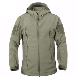 A man exploring the outdoors wearing a durable mens waterproof softshell jacket for maximum weather protection from K&K Trend Wear.