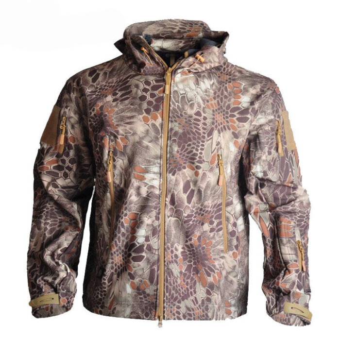 A man exploring the outdoors wearing a durable mens waterproof softshell jacket for maximum weather protection from K&K Trend Wear.