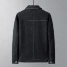 A stylish man wearing a versatile mens faux suede jacket for a smart-casual everyday look from K&K Trend Wear.