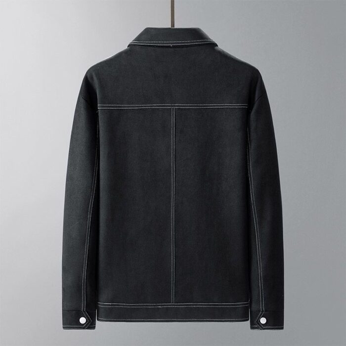 2d90291e-5095-43d8-b990-cecc75a45f44.jpg A stylish man wearing a versatile mens faux suede jacket for a smart-casual everyday look from K&K Trend Wear.