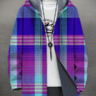 A stylish man wearing a warm mens fleece lined graphic jacket for a bold streetwear look from K&K Trend Wear.