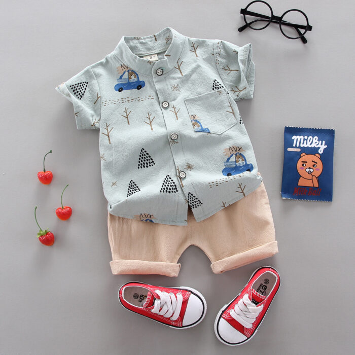 523250693132.jpg A happy child wearing a comfortable toddler boy cotton 2 piece outfit for everyday play from K&K Trend Wear.