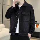 A stylish man wearing a versatile mens relaxed fit denim jacket for an effortless streetwear look from K&K Trend Wear.