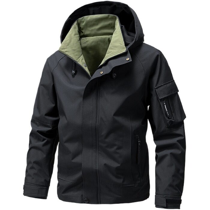 A stylish man wearing a versatile mens slim fit utility jacket for a modern streetwear look from K&K Trend Wear.