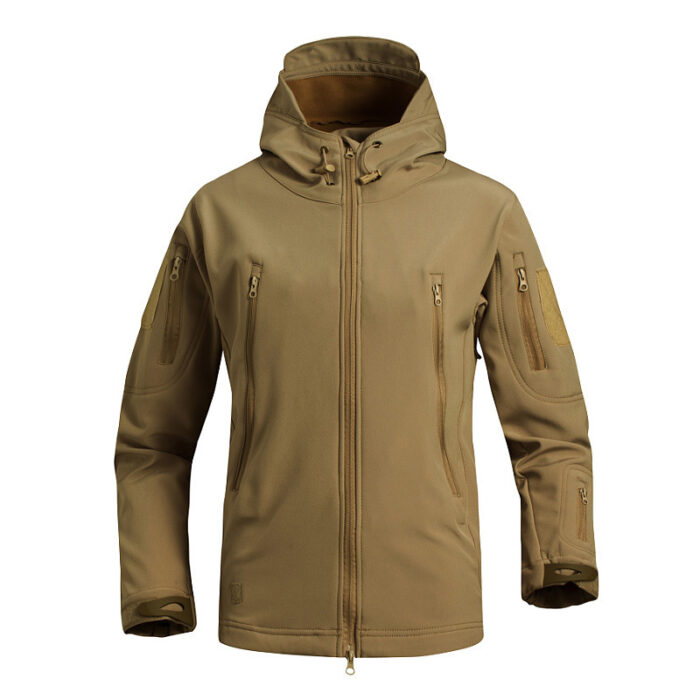 A man exploring the outdoors wearing a durable mens waterproof softshell jacket for maximum weather protection from K&K Trend Wear.