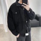 A stylish man wearing a versatile mens vintage wash denim jacket for an effortless streetwear look from K&K Trend Wear.