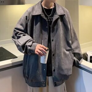 A stylish man wearing a versatile mens casual embroidered jacket for an effortless streetwear look from K&K Trend Wear.