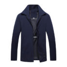 A stylish man wearing a versatile mens smart casual collared jacket for a sharp office look from K&K Trend Wear.
