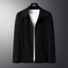 A stylish man wearing a versatile mens smart casual collared jacket for a sharp office look from K&K Trend Wear.