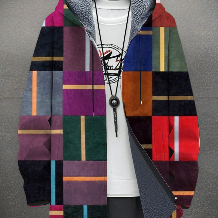 b1d5a946-8587-46e9-a7e0-fcd87c4d1111.jpg A stylish man wearing a warm mens fleece lined graphic jacket for a bold streetwear look from K&K Trend Wear.