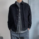 A stylish man wearing a versatile mens retro denim jacket for an effortless streetwear look from K&K Trend Wear.