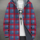 A stylish man wearing a warm mens fleece lined graphic jacket for a bold streetwear look from K&K Trend Wear.