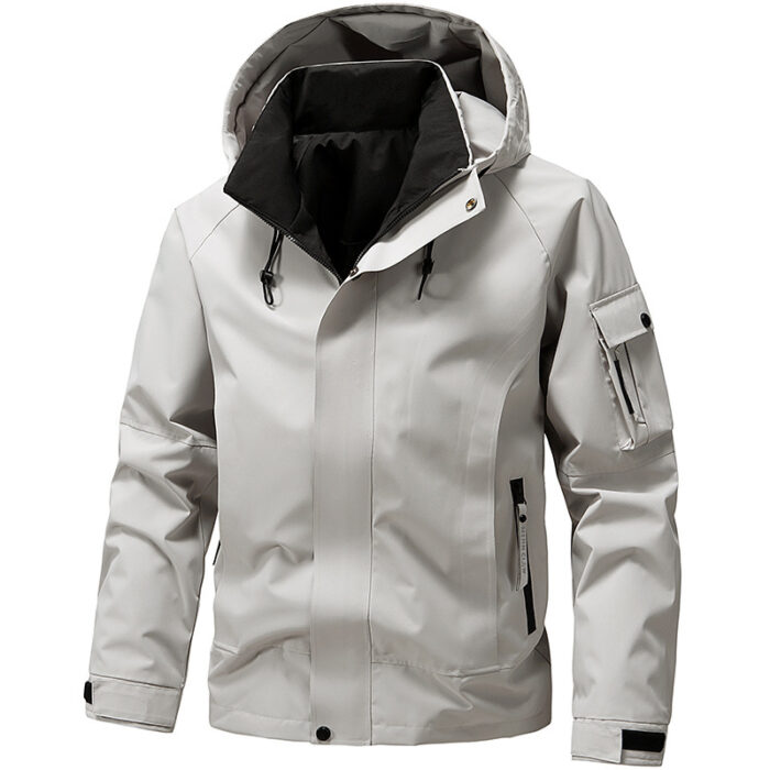 A stylish man wearing a versatile mens slim fit utility jacket for a modern streetwear look from K&K Trend Wear.