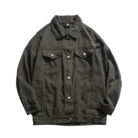 A stylish man wearing a versatile mens retro denim jacket for an effortless streetwear look from K&K Trend Wear.