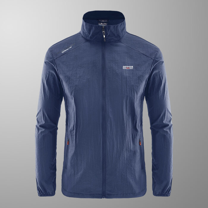 ebd35ac2-d597-4ae7-9bef-51d34c138c19.jpg A man outdoors wearing a versatile mens uv protection fishing jacket for summer sun protection from K&K Trend Wear.