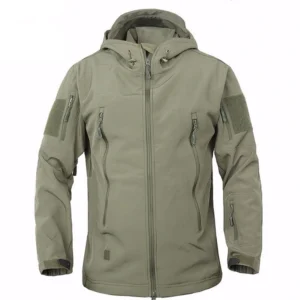 A man exploring the outdoors wearing a durable mens waterproof softshell jacket for maximum weather protection from K&K Trend Wear.